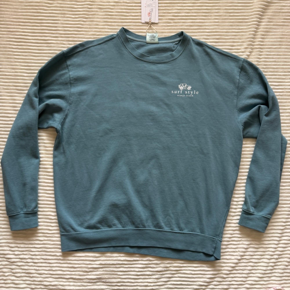Trading Co Beach Outfitters Surf Style Orange Beach AL Crewneck Sweatshirt Jeep